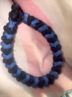 Handwoven Blue and Black Paracord Bracelet